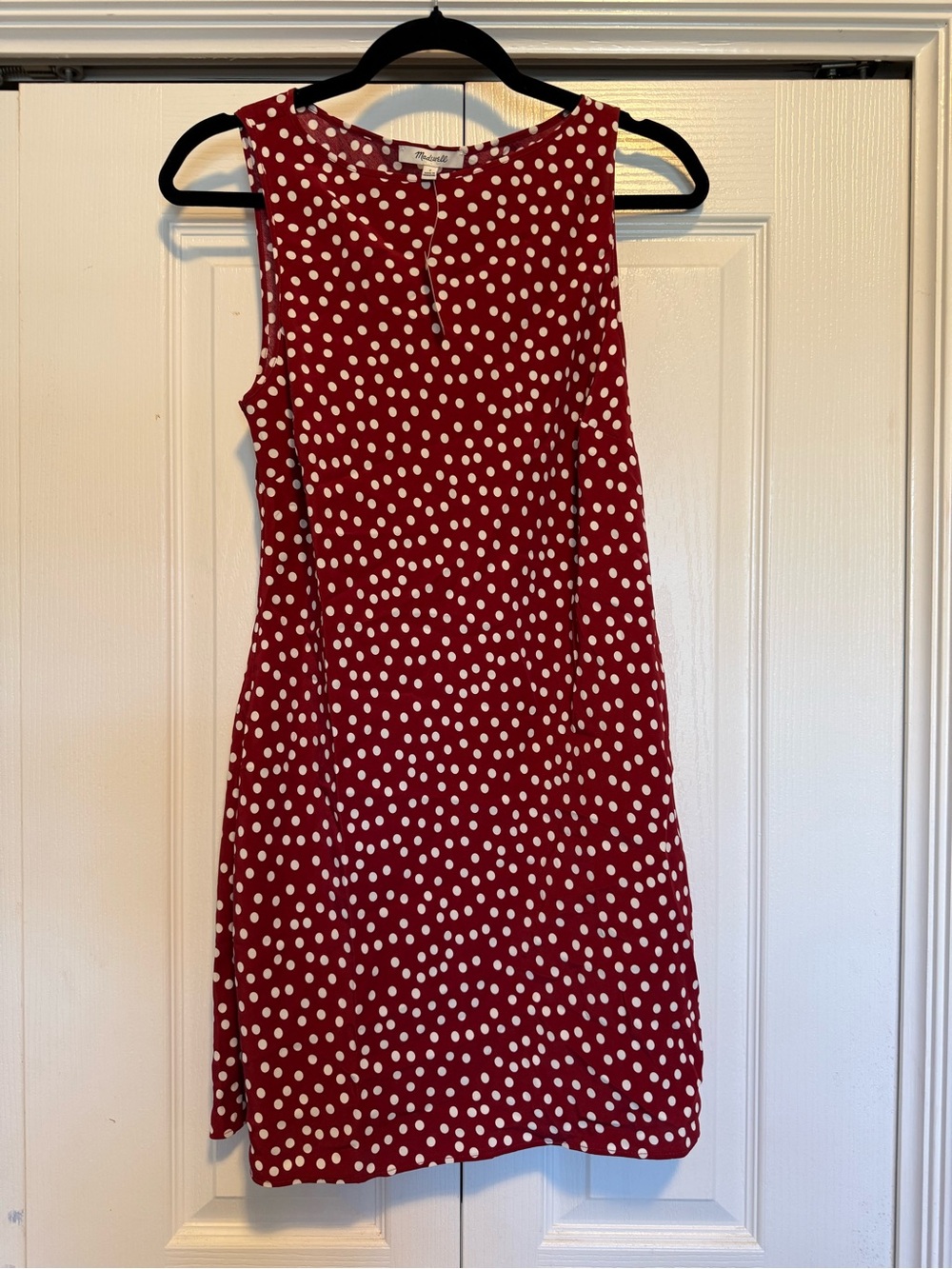 Madewell Red Polka Dot Sleeveless Shift Dress